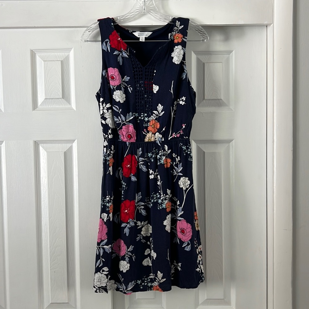 Market & Spruce Navy Floral Mini Dress - Size Small